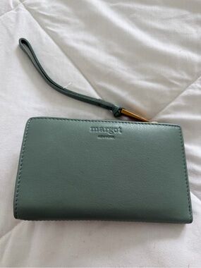 margot Teal Zip Wristlet Wallet with Strap